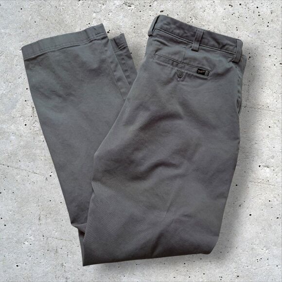 Duluth Trading Chino Pants Mens Gray Flat Front Straight Leg Work Sz 40x34 - Picture 1 of 8